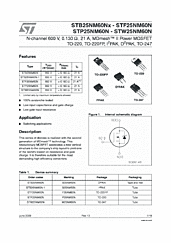 DataSheet STW25NM60N pdf